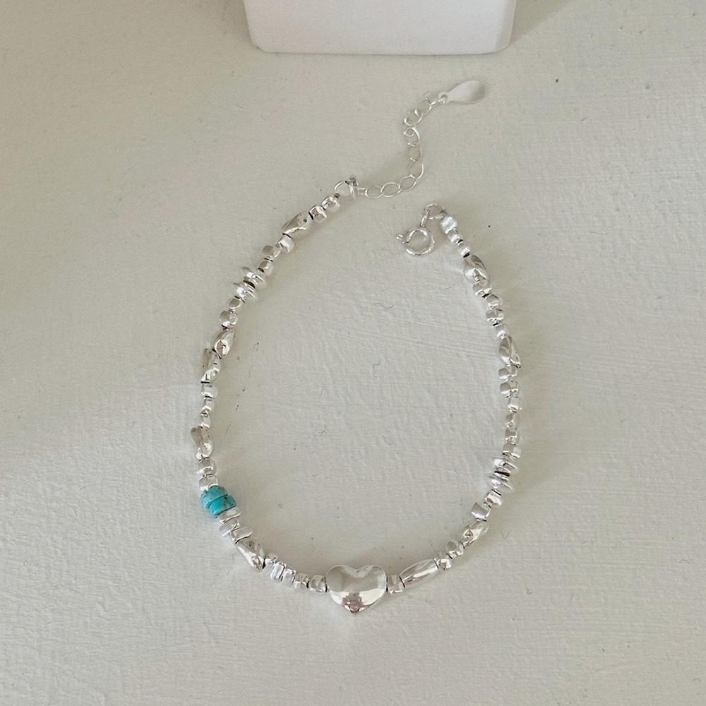 925실버 하트 믹스 스톤 팔찌 Heart Mix Stone Bracelet