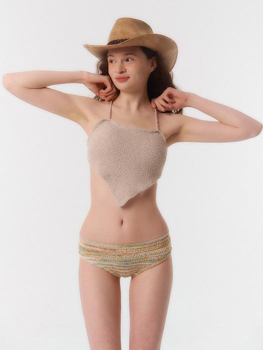 STRAP KNIT TOP (BIKINI)_pongpong beige