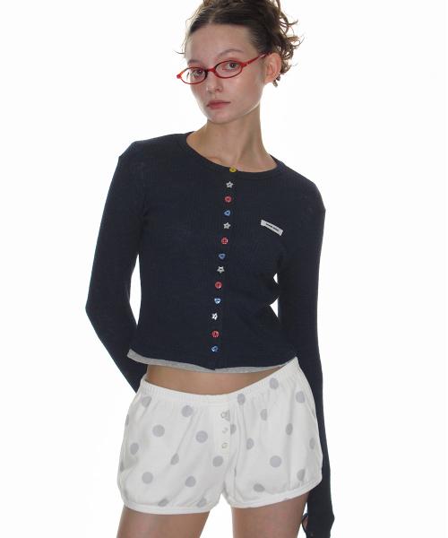 멀티 버튼 가디건_네이비