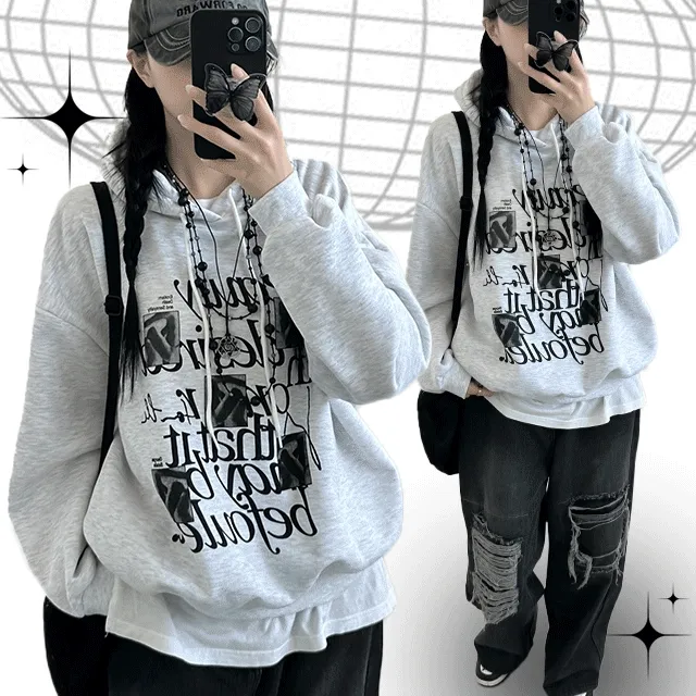 [따뜻기모/오버핏] 뷰티 박시후드티