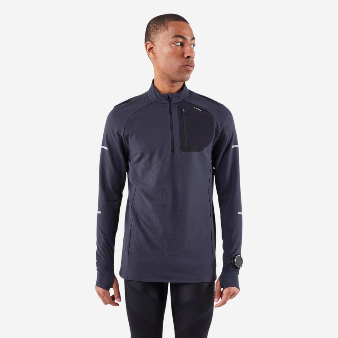 남성 하프집 러닝 긴팔 티 런 웜 900