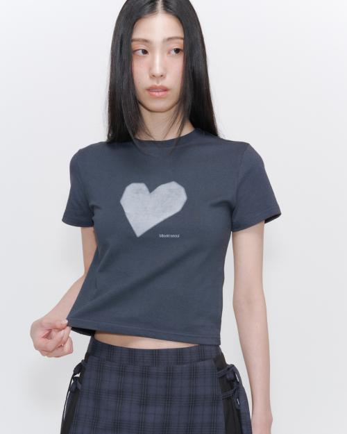 Hearts short sleeves CHARCOAL
