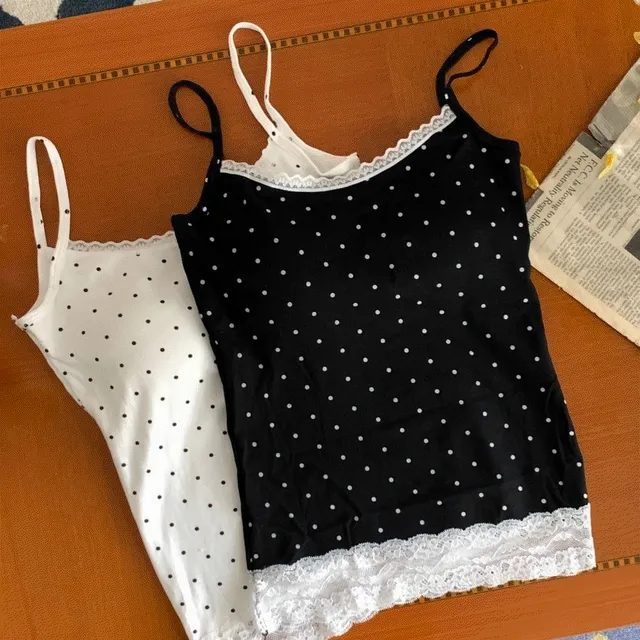 [캡내장 나시/느좋녀🖤] 도트 나시 캡내장 나시 러닝 핀터레스트 여리핏 나시