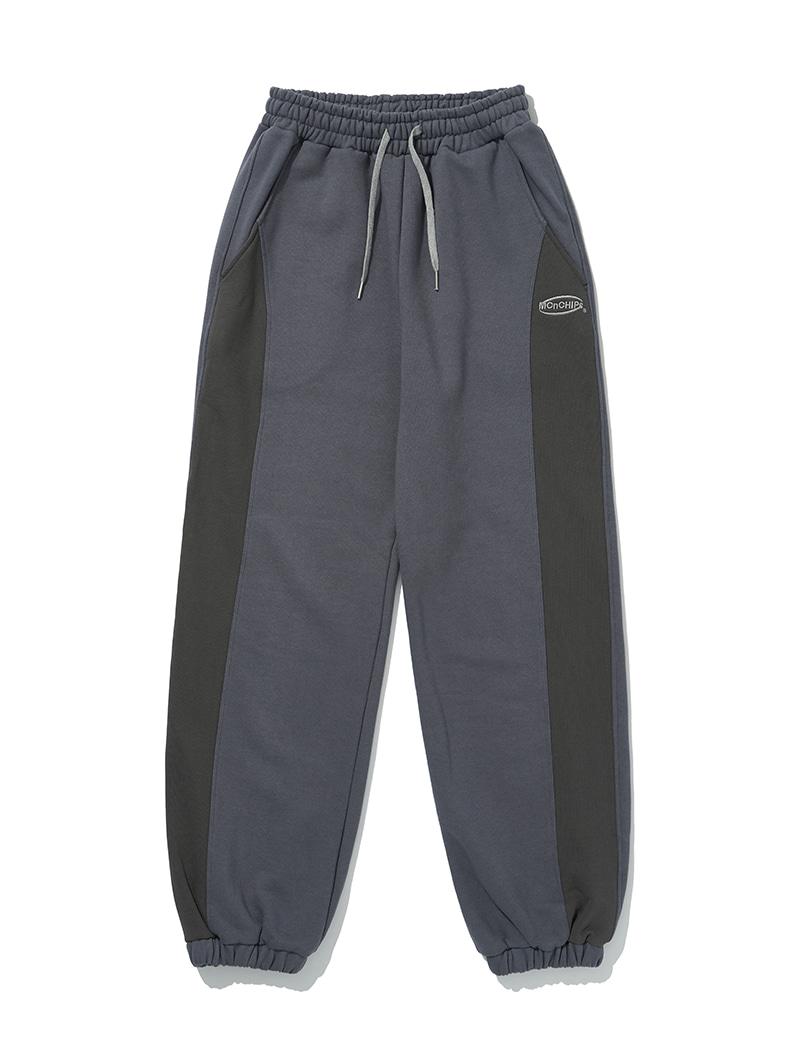 Color block jogger pant [blue grey]