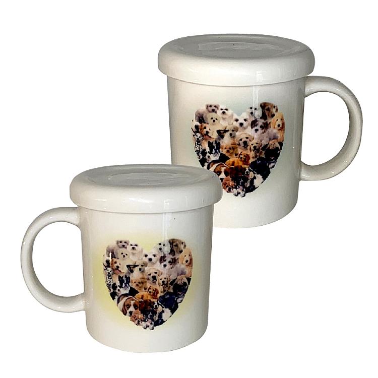 Heart puppy mug (blue&yellow)