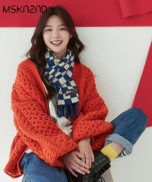체커보드 머플러 블루