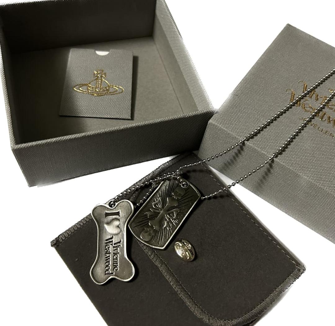 비비안웨스트우드 군번줄 양면 목걸이 도그태그 팬던트