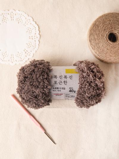 폭신폭신 포근한 소프트 뜨개실 40g 브라운