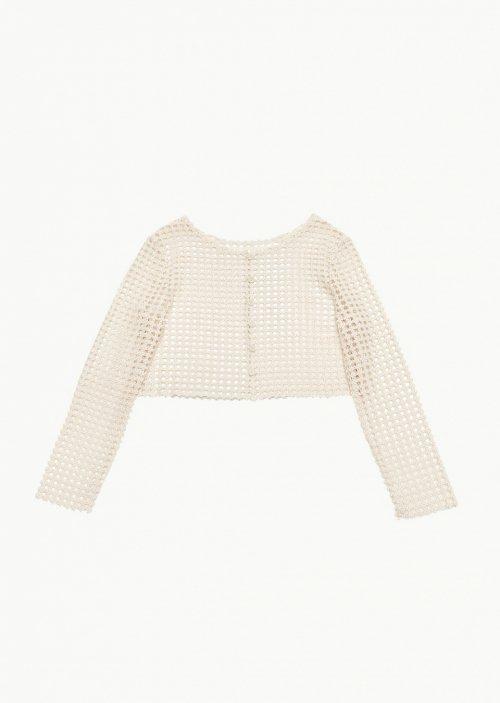 FLOWER LACE CROP CARDIGAN_IVORY