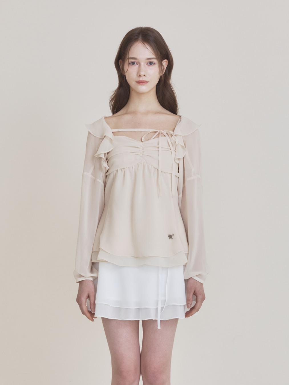 Fairy chiffon bolero (Beige)