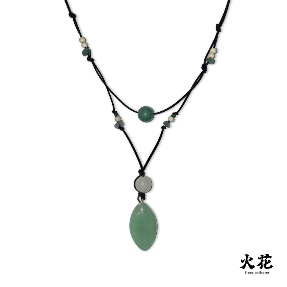 산호 옥석 레이어드 줄목걸이