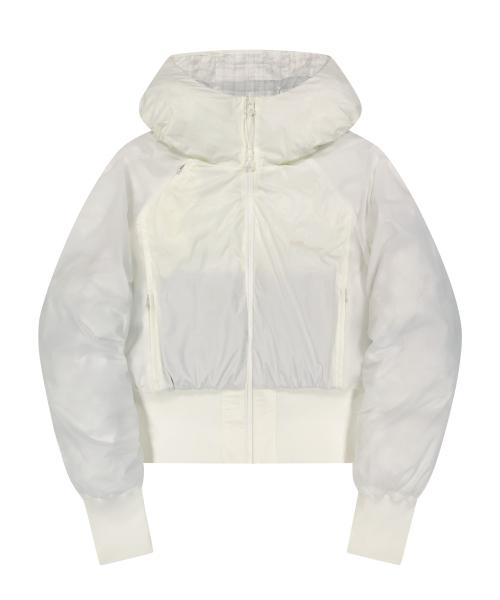 Reversible Check Padded Jacket / Ivory