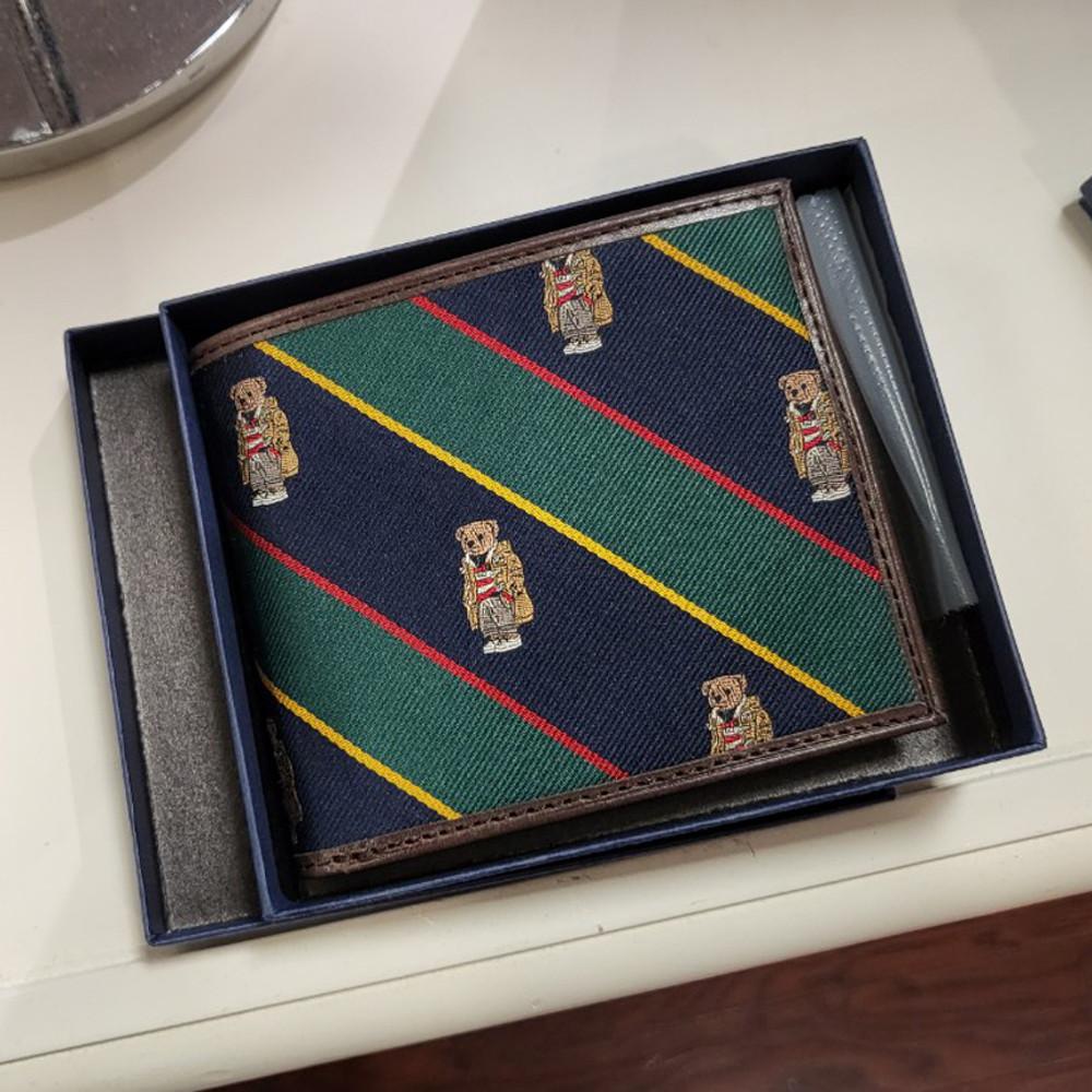 폴로 랄프로렌 실크 스트라이프 곰돌이 반지갑-20112