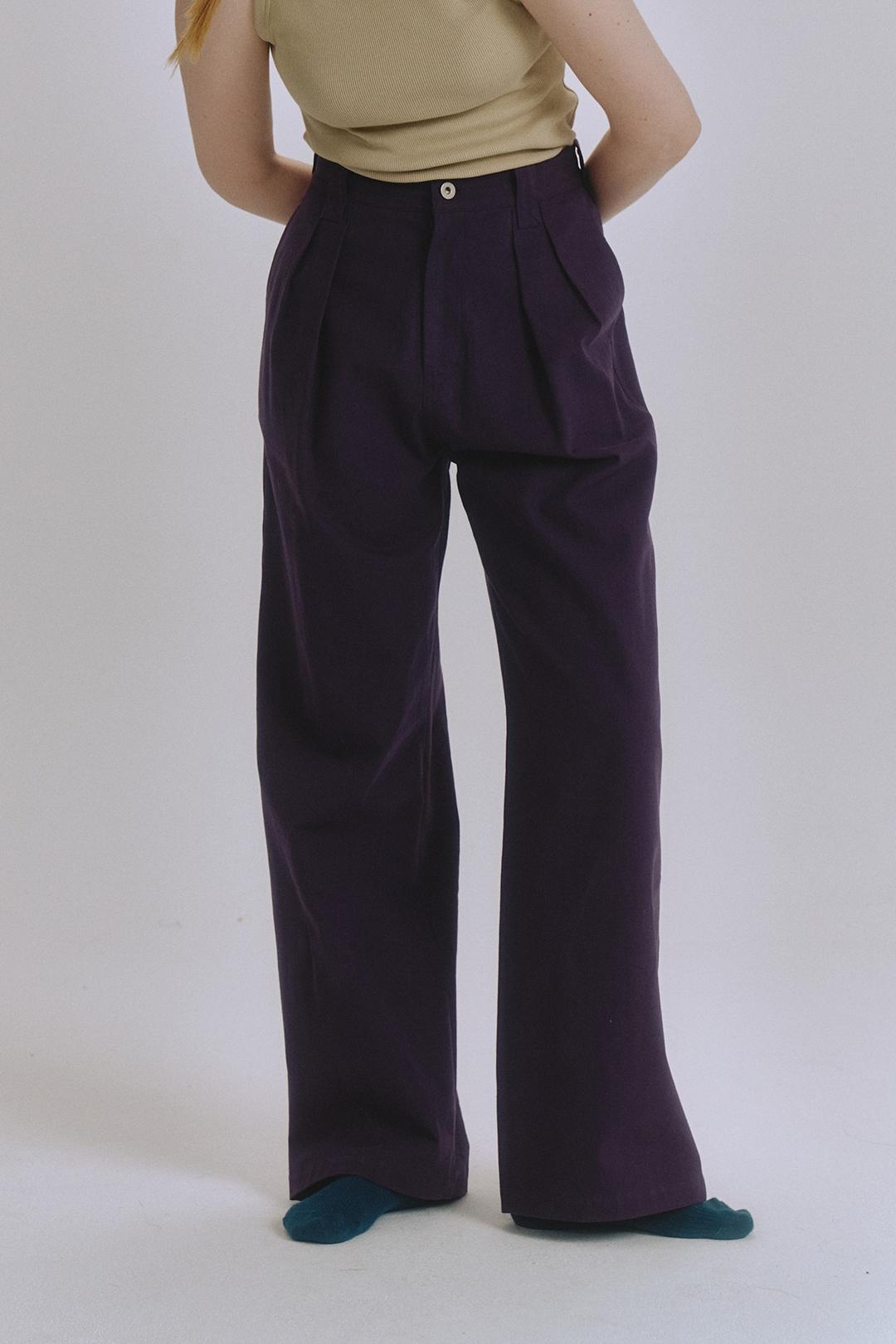 Volume two tuck wide pants(purple)