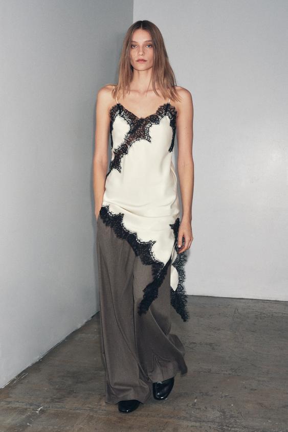 ZW COLLECTION 언밸런스 레이스 원피스