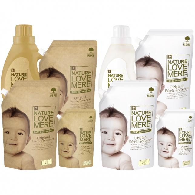 네이쳐러브메레 아기세탁세제/섬유유연제 용기/리필형 1,800ml 각 1팩 / 1,300ml 각 2팩 / 500ml 각 1팩 총8팩