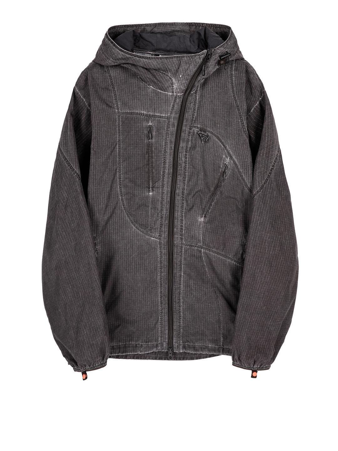 Washed Nylon Hiker’s Hooded Zip-Up_11TSJ101 BROWN