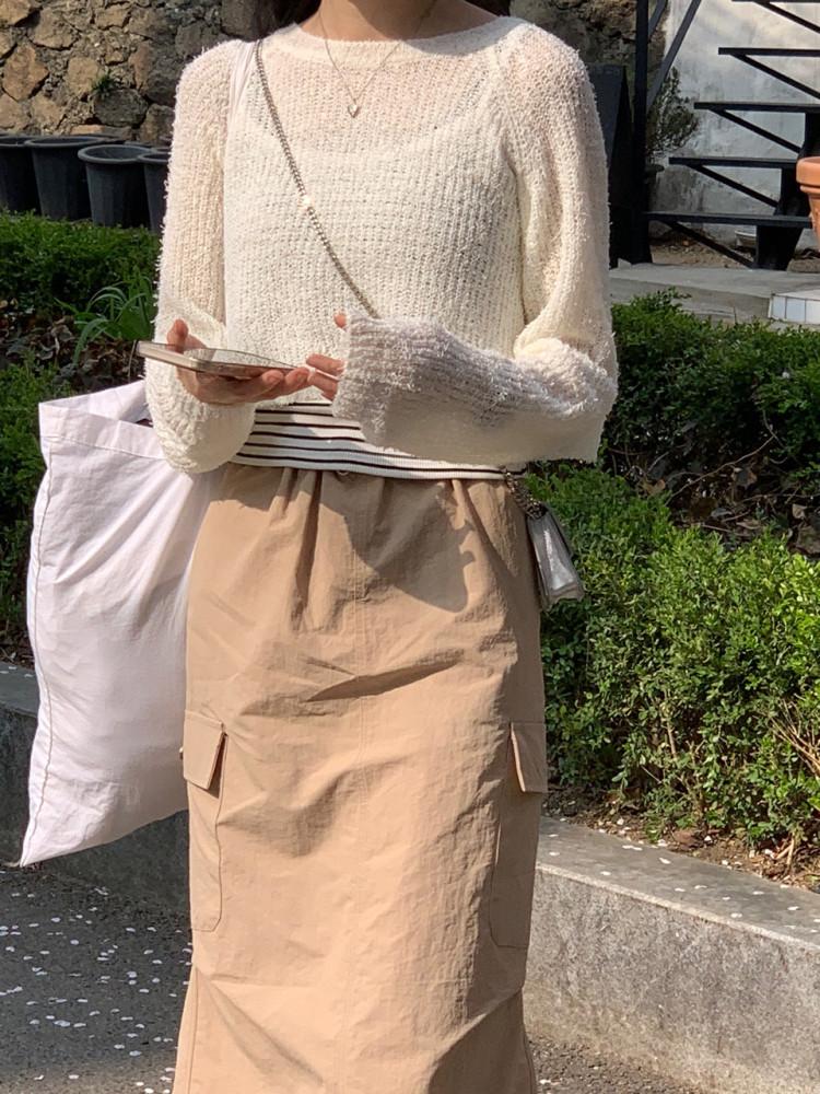 아리 나그랑 크롭 니트(4col)