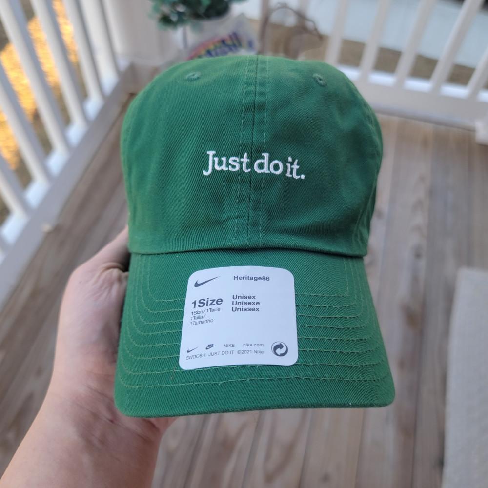 (라뽕 실사) 나이키 헤리티지86 저스트두잇 볼캡 야구 모자 그린 Nike Heritage86  just do it cap