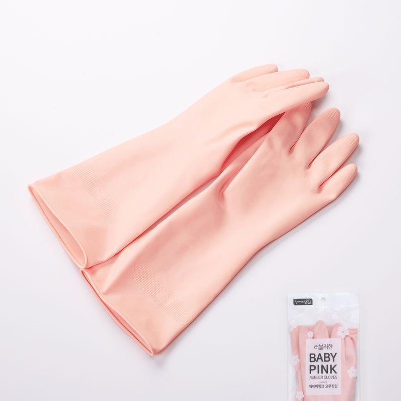 명진 베이비핑크 예쁜 칼라 고무장갑 4켤례