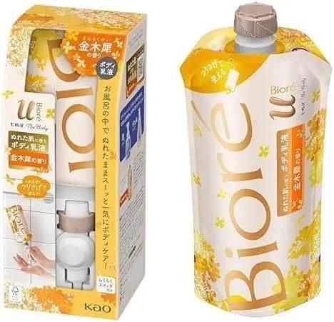 비오레 The Body 젖은 피부 전용 바디로션 금목서 향 세트 (본품 300ml + 리필 파우치 300ml)