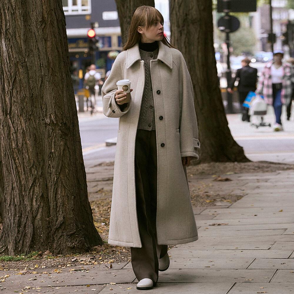 맥시 발마칸 코트 Maxi Balmacaan Coat (3colors)