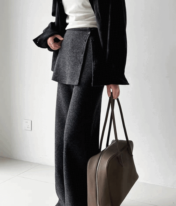 반하니 슈티나 ❤️레이어드 기모 팬츠 스커트 세트