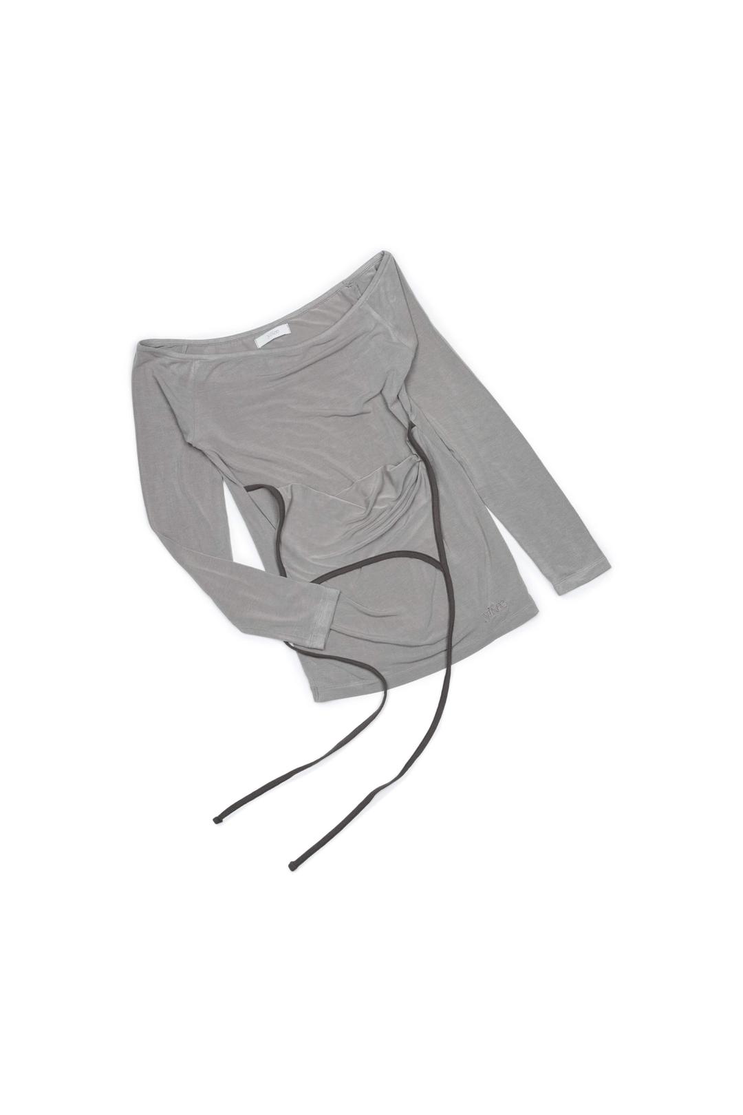 Veil Off Layered Long Sleeve Grey