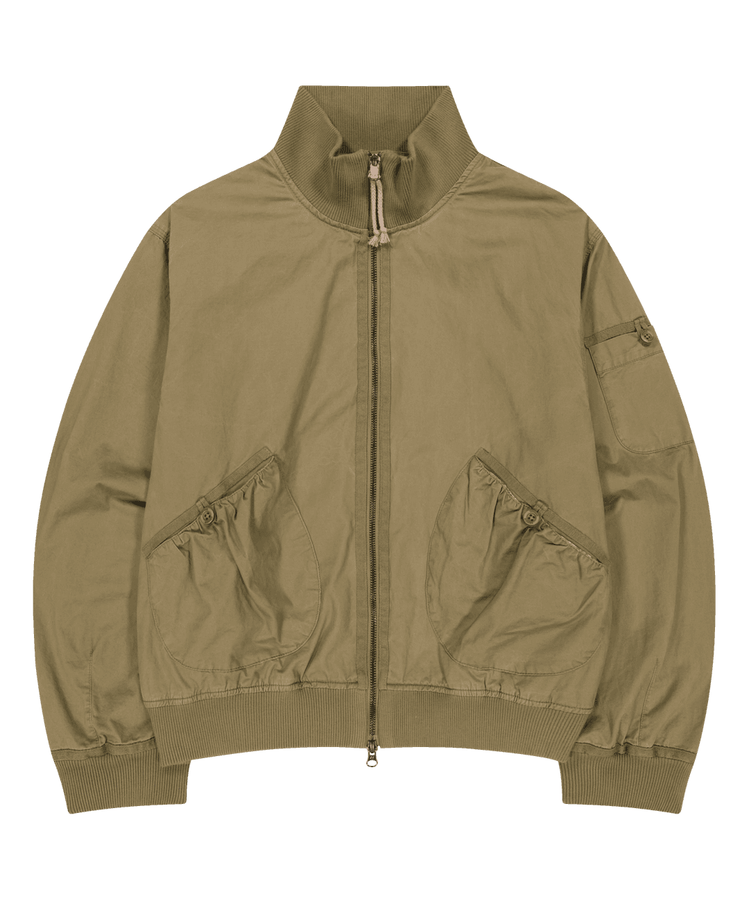 DUSTY COTTON BOMBER JACKET BEIGE