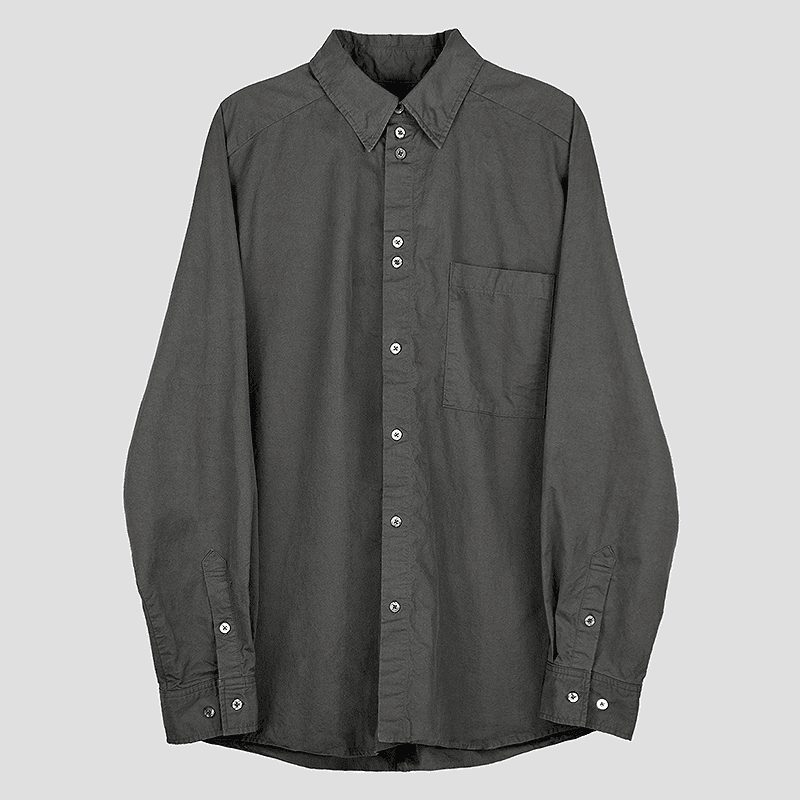 [LAGGINGTOOLS] Diagonal Seam Shirt _murky brown