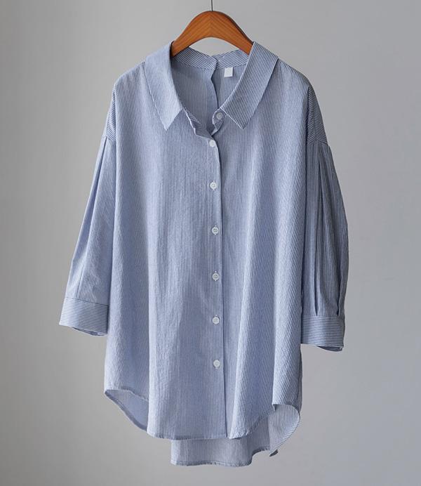 버튼 스트라이프 셔츠<span style=font-size:0pt