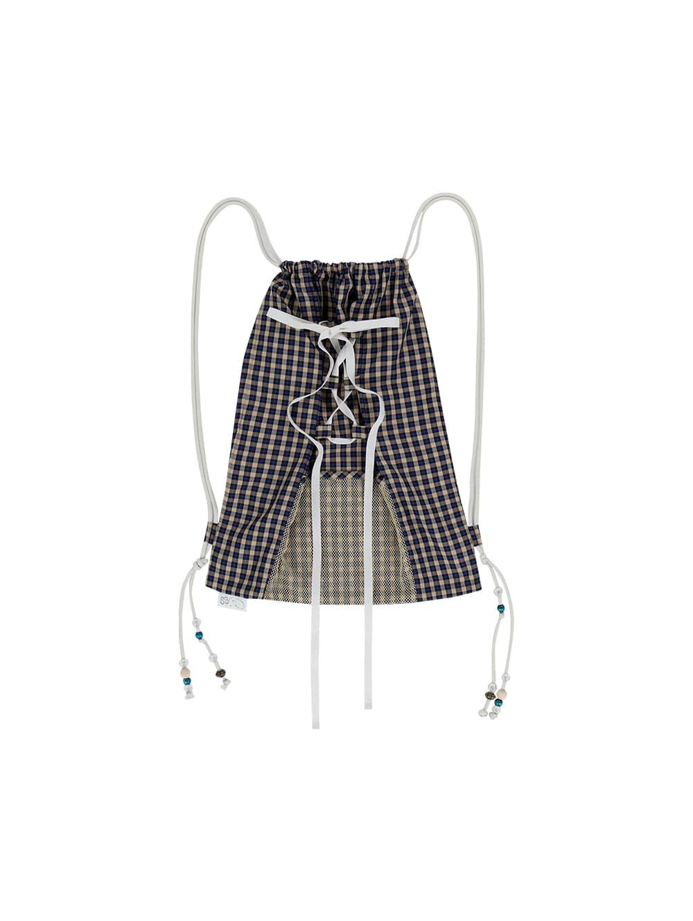 [09/19 예약발송] CHECK STRING GYMSACK [BEIGE]