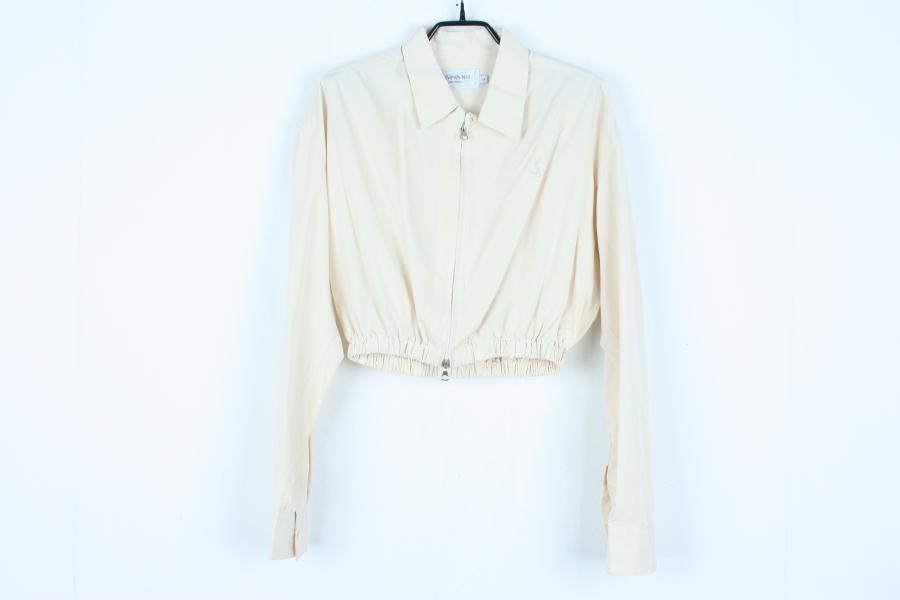입생로랑 크롭 베이지 카라 봄 쟈켓(L)