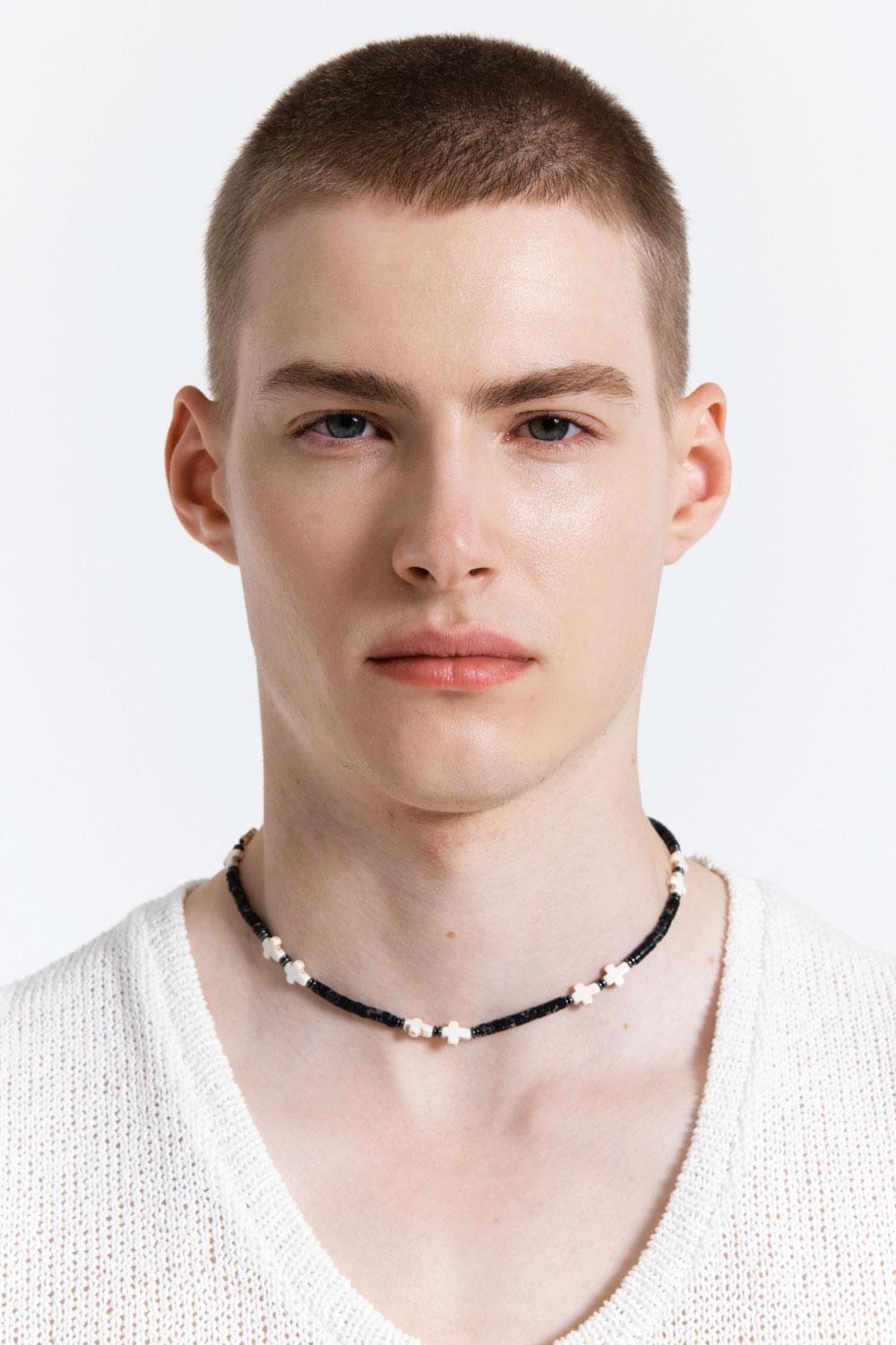 [9th Reorder] Cross Point Necklace (black)