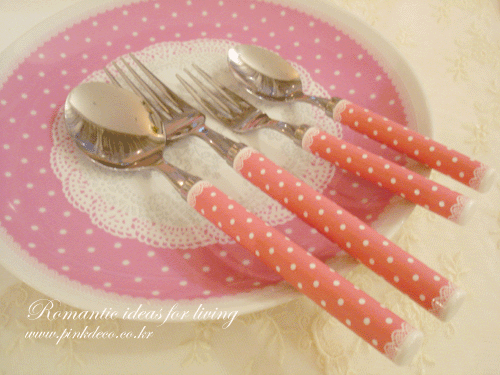 핑크 도트 스푼&포크