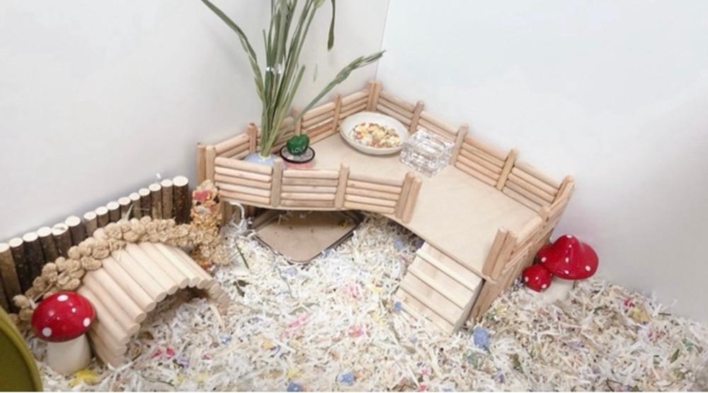 햄스터 은신처/나무 은신처/ 2층데크