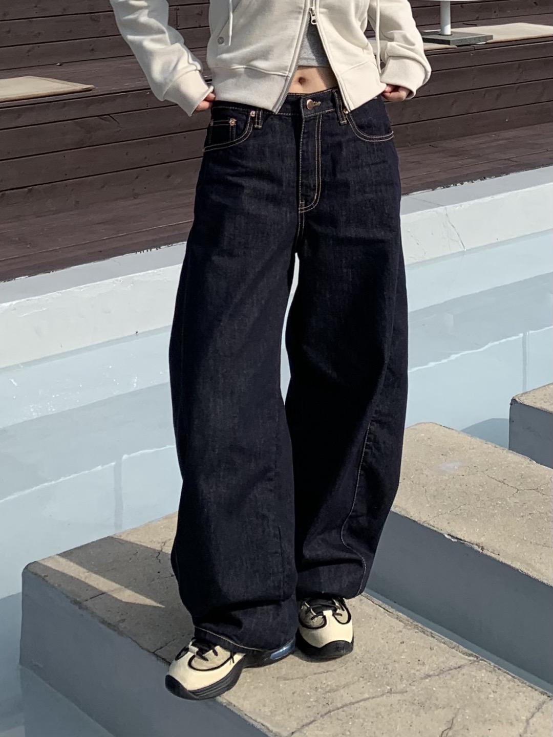 논페이드 생지 라인 데님 팬츠