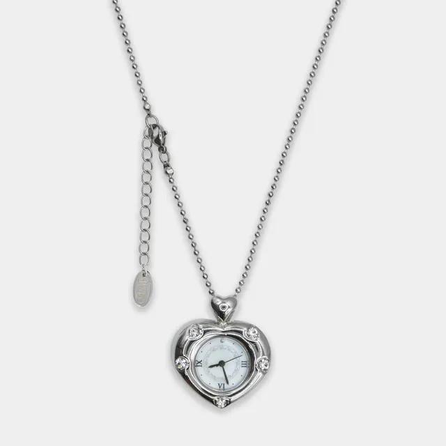 Twinkle Heart Clock Long Necklace
