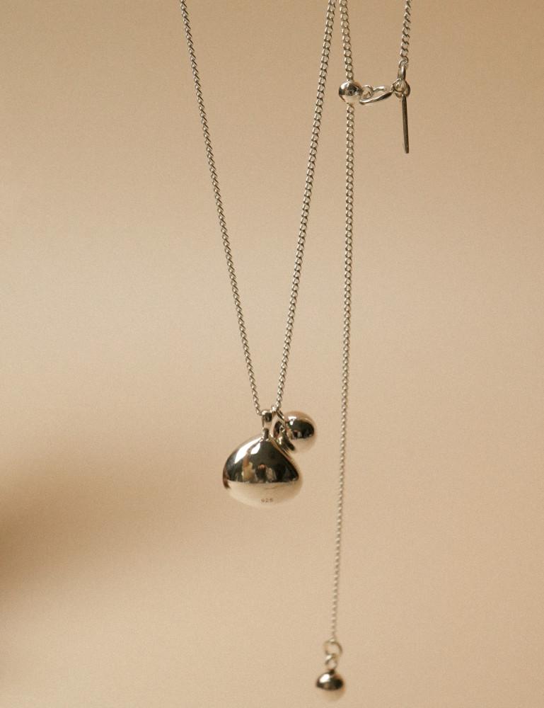 [베네노제작] 925 실버 베이블 은 볼 조절가능 펜던트 롱 체인 목걸이