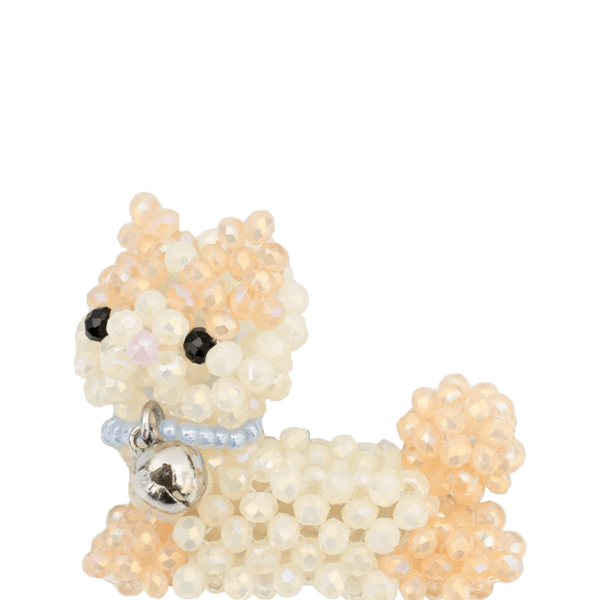 Spotted Cat Key Ring (Cream)