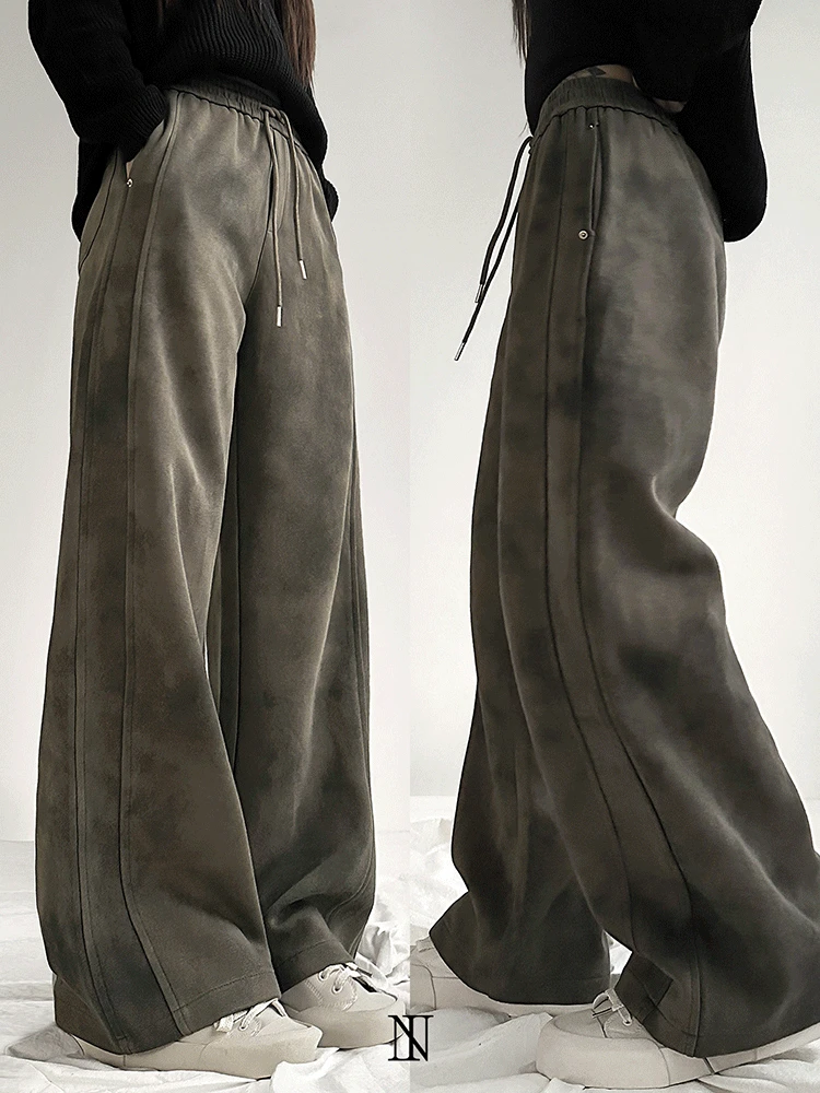 [unique🖤4color] 나염 워싱 더블 트랙 팬츠 / 밴딩 츄리닝