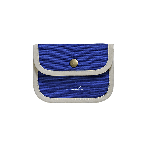 [solid] Signature mini wallet - blue