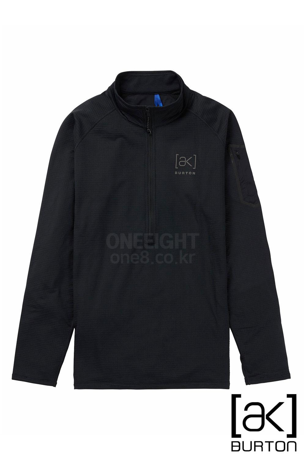 2425 버튼 AK 헬륨 그리드 플리스 하프집 2425 BURTON_(24226100001)_[AK] HELIUM GRID FLEECE HALF-ZIP_TRUE BLACK_남녀공용/미들웨어_FRB2407BK