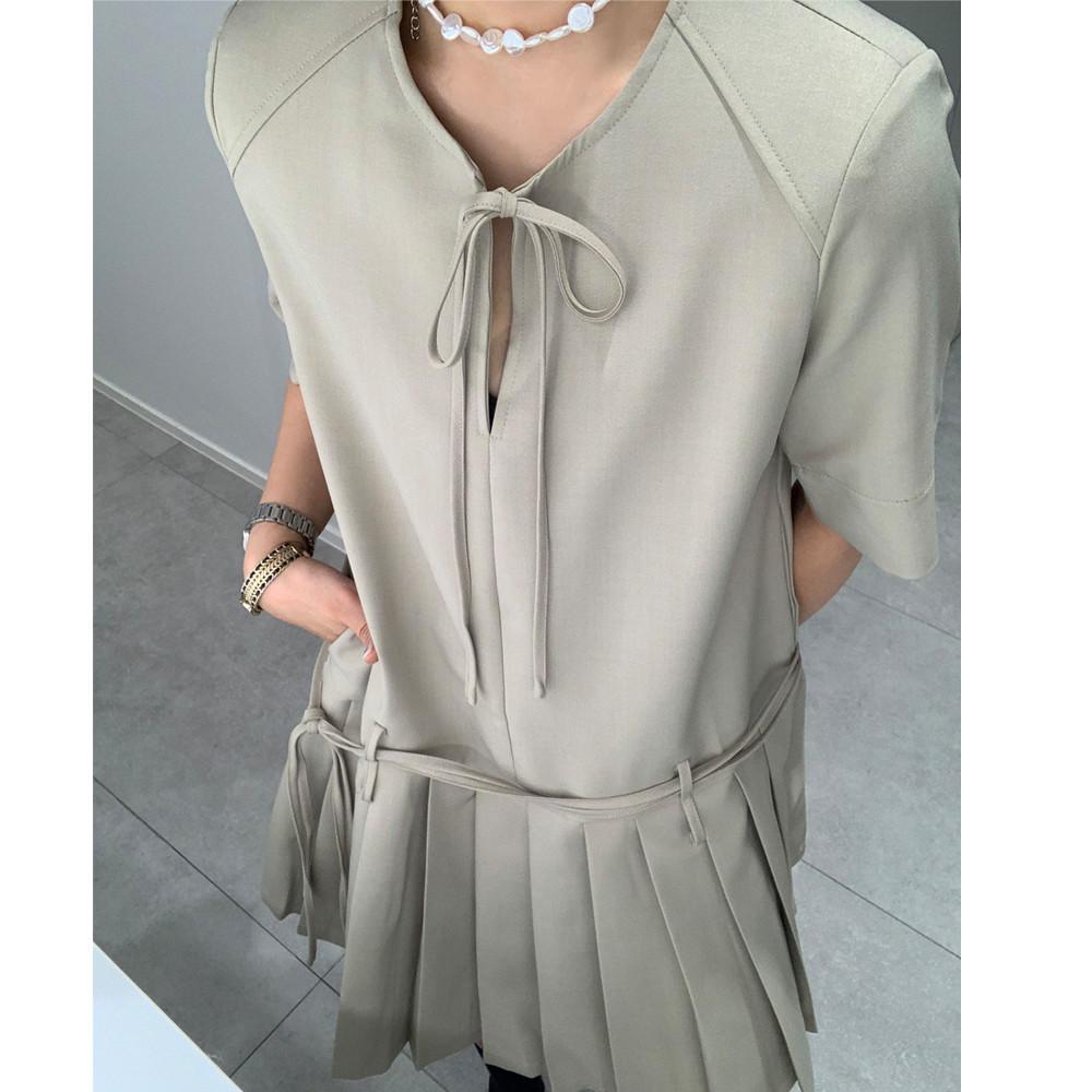 파인게이지 /리벳 플리츠 원피스