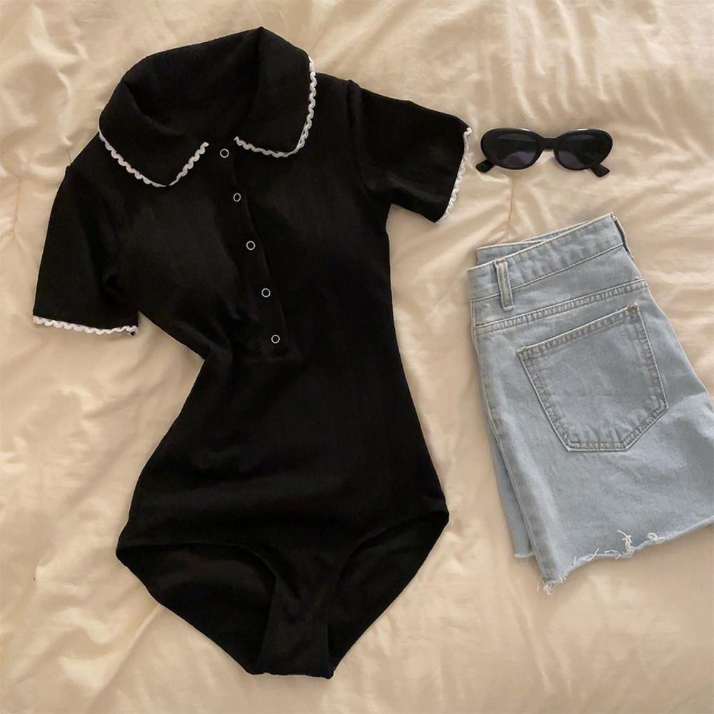 [당일발송/우아로맨틱💖/M~XL]아넬 카라 니트 모노키니 수영복 호캉스 바캉스 빅사이즈