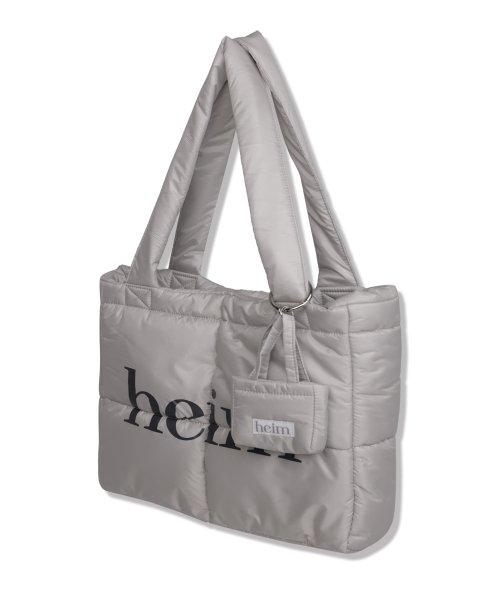 헤임 로고 숄더 패딩 백 (그레이)
