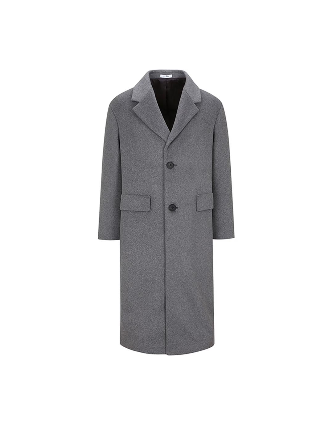 캐시미어 혼방 체스터필드 롱 코트 그레이 (PFHAX7092)