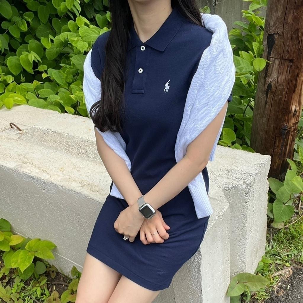 폴로 랄프로렌 여성 메시 반팔 카라 원피스 다종색상
