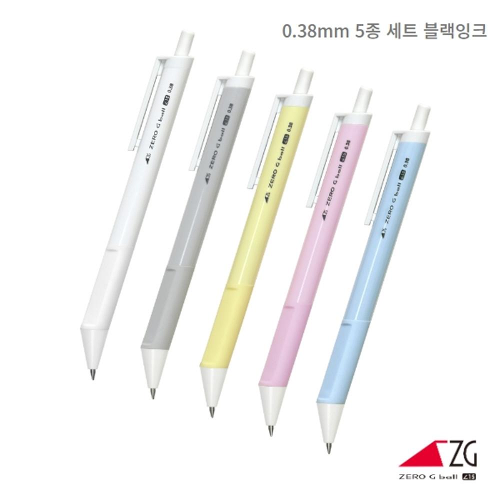 제로지볼 15도  유성 (zero G ball  ) (5종세트, 5EA, 블랙잉크 5자루)