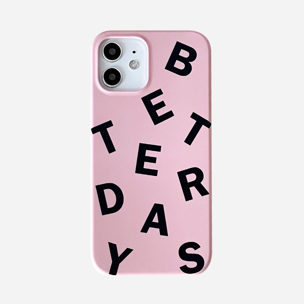 [브라운드] Better 아이폰 유광케이스 커플 레터링 폰케이스 (pink)
